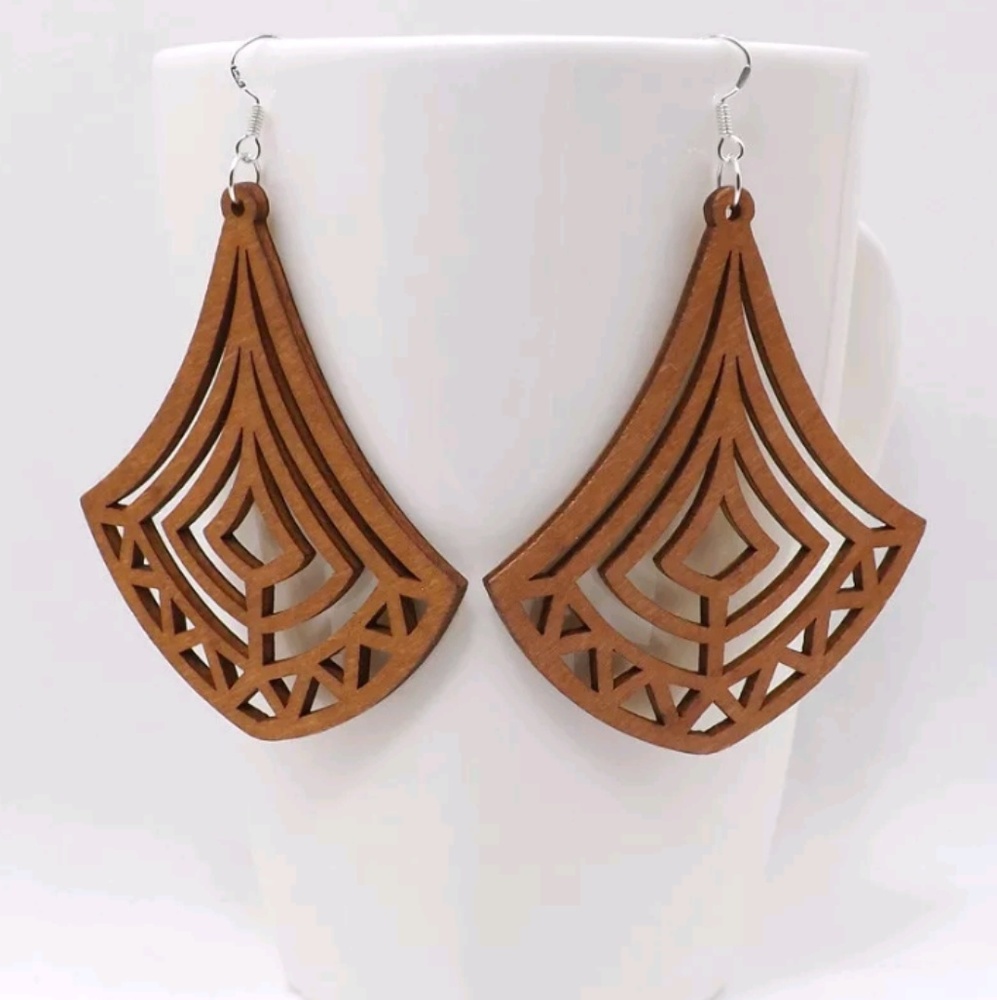 Handmade Beautiful Wooden Dangle Drop Earrings